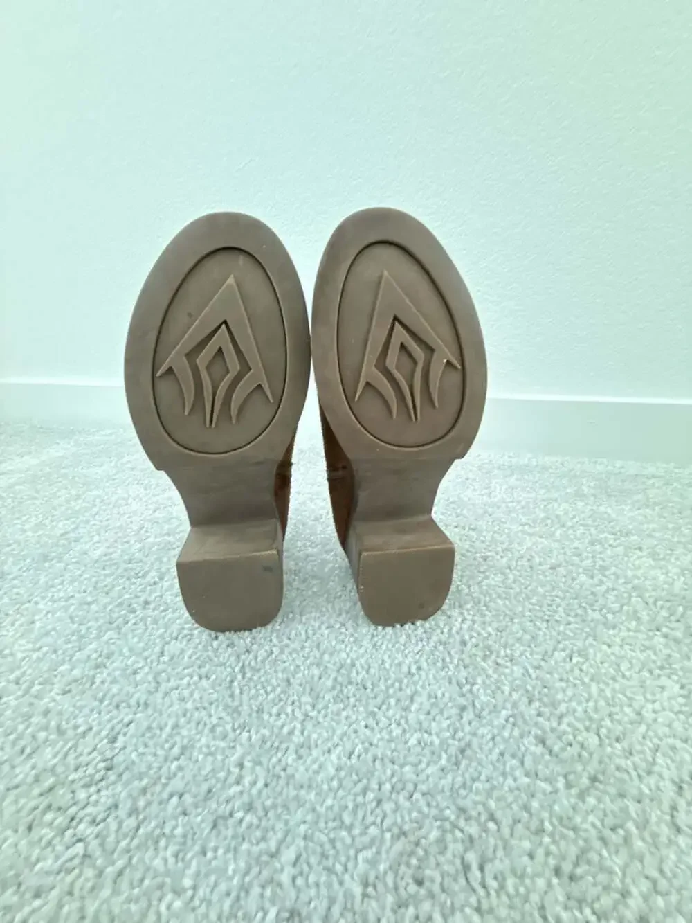 YGMMN Brown Suede Block Heel Ankle Booties with Side Buckle